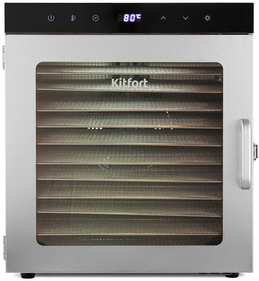 Сушка для фруктов и овощей Kitfort КТ-1951 12под. 1000Вт нержавеющая сталь