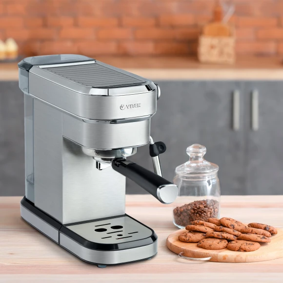 Кофеварка рожковая Vitek VT-1509 870Вт серебристый