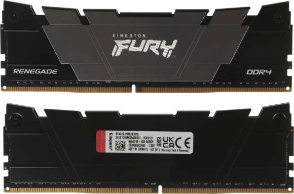 Память DDR4 2x8GB 3200MHz Kingston KF432C16RB2K2/16 Fury Renegade Black RTL Gaming PC4-25600 CL16 DIMM 288-pin 1.35В kit dual rank с радиатором Ret Память DDR4 2x8GB 3200MHz Kingston KF432C16RB2K2/16 Fury Renegade Black RTL Gaming PC4-25600 CL16 DIMM 288-pin 1.35В kit dual rank с радиатором Ret