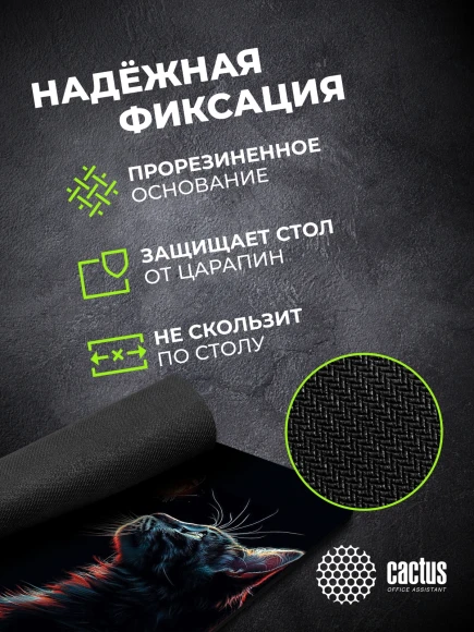 Коврик для мыши Cactus Night Cat 220x180x2мм (CS-MP-P12XS) Коврик для мыши Cactus Night Cat 220x180x2мм (CS-MP-P12XS)