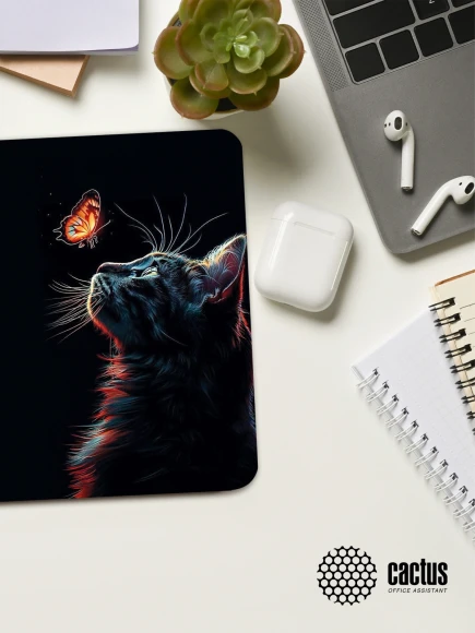 Коврик для мыши Cactus Night Cat 220x180x2мм (CS-MP-P12XS) Коврик для мыши Cactus Night Cat 220x180x2мм (CS-MP-P12XS)