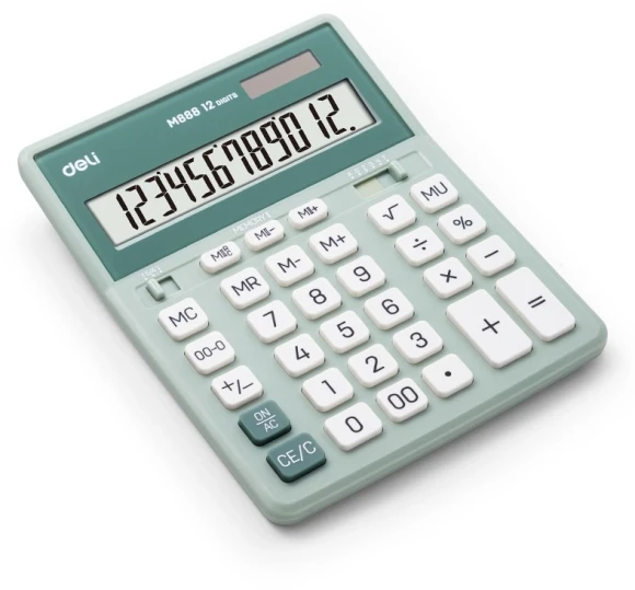 Калькулятор настольный Deli EM888A-OR оранжевый/белый 12-разр.