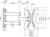 Кронштейн для телевизора Ultramounts UM900 черный 23"-43" макс.30кг настенный поворотно-выдвижной и наклонный Кронштейн для телевизора Ultramounts UM900 черный 23"-43" макс.30кг настенный поворотно-выдвижной и наклонный