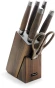 Набор ножей кухон. Rondell Glaymore RD-984 компл.:7предм. подставка/ножницы коричневый подар.коробка Набор ножей кухон. Rondell Glaymore RD-984 компл.:7предм. подставка/ножницы коричневый подар.коробка