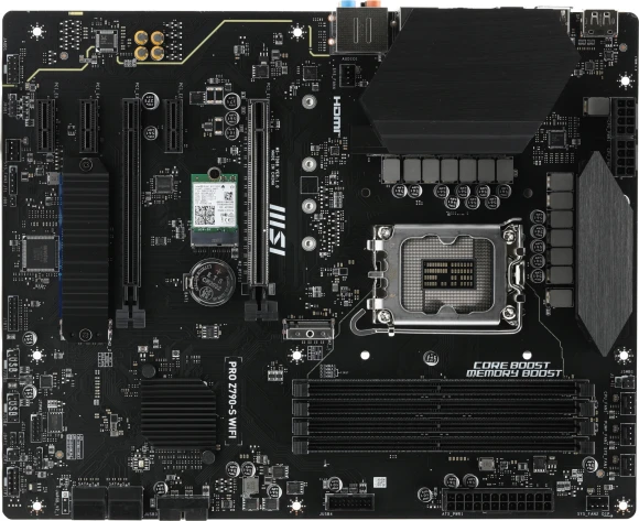 Материнская плата MSI PRO Z790-S WIFI Soc-1700 Intel Z790 4xDDR5 ATX AC`97 8ch(7.1) 2.5Gg RAID+HDMI+DP