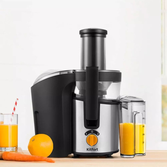 Соковыжималка центробежная Kitfort КТ-1138 800Вт рез.сок.:1000мл. черный/нержавеющая сталь Соковыжималка центробежная Kitfort КТ-1138 800Вт рез.сок.:1000мл. черный/нержавеющая сталь