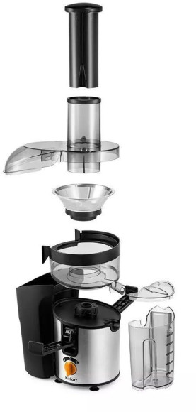 Соковыжималка центробежная Kitfort КТ-1138 800Вт рез.сок.:1000мл. черный/нержавеющая сталь Соковыжималка центробежная Kitfort КТ-1138 800Вт рез.сок.:1000мл. черный/нержавеющая сталь
