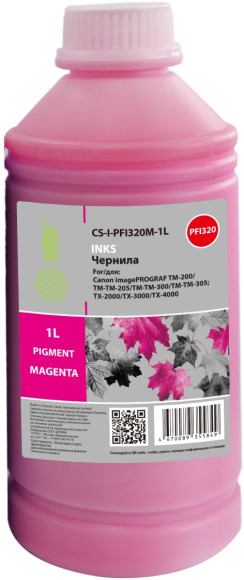 Чернила Cactus CS-I-PFI320Y-1L PFI-320/120 желтый1000мл для Canon imagePROGRAF TM-200/TM-205/TM-300/TM-30