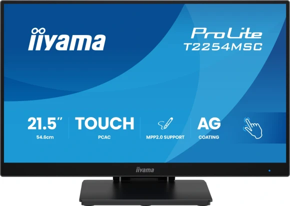 Монитор Iiyama 21.5" ProLite T2254MSC-B2AG черный IPS LED 16:9 HDMI M/M глянцевая HAS 300cd 178гр/178гр 1920x1080 100Hz DP FHD USB Touch 4.9кг