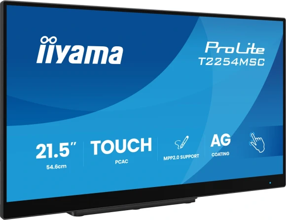 Монитор Iiyama 21.5" ProLite T2254MSC-B2AG черный IPS LED 16:9 HDMI M/M глянцевая HAS 300cd 178гр/178гр 1920x1080 100Hz DP FHD USB Touch 4.9кг