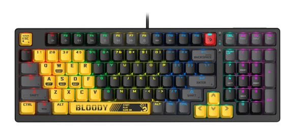 Клавиатура A4Tech Bloody S98 механическая желтый USB for gamer LED (SPORTS LIME) кабель 1.8м