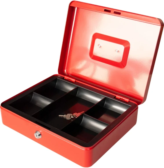 Ящик для денег Silwerhof Daily 90x300x240 красный сталь 1.66кг Ящик для денег Silwerhof Daily 90x300x240 красный сталь 1.66кг