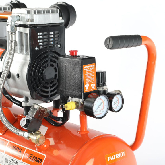 Компрессор поршневой Patriot WO 24-220 безмасляный 200л/мин 24л 1250Вт оранжевый