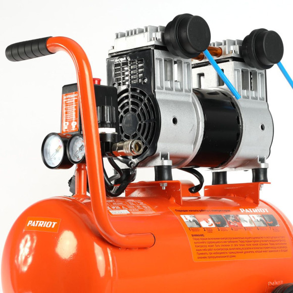 Компрессор поршневой Patriot WO 24-220 безмасляный 200л/мин 24л 1250Вт оранжевый