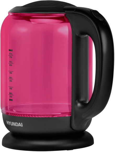 Чайник электрический Hyundai HYK-G4808 1.7л. 2200Вт малиновый/черный корпус: стекло Чайник электрический Hyundai HYK-G4808 1.7л. 2200Вт малиновый/черный корпус: стекло