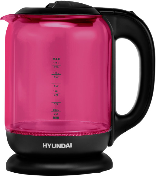 Чайник электрический Hyundai HYK-G4808 1.7л. 2200Вт малиновый/черный корпус: стекло Чайник электрический Hyundai HYK-G4808 1.7л. 2200Вт малиновый/черный корпус: стекло