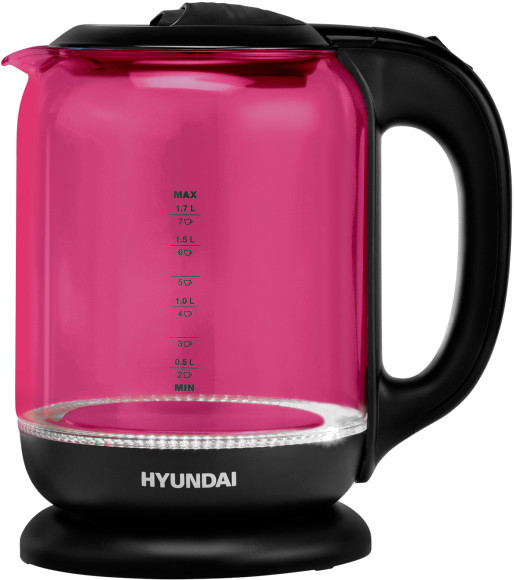 Чайник электрический Hyundai HYK-G4808 1.7л. 2200Вт малиновый/черный корпус: стекло Чайник электрический Hyundai HYK-G4808 1.7л. 2200Вт малиновый/черный корпус: стекло