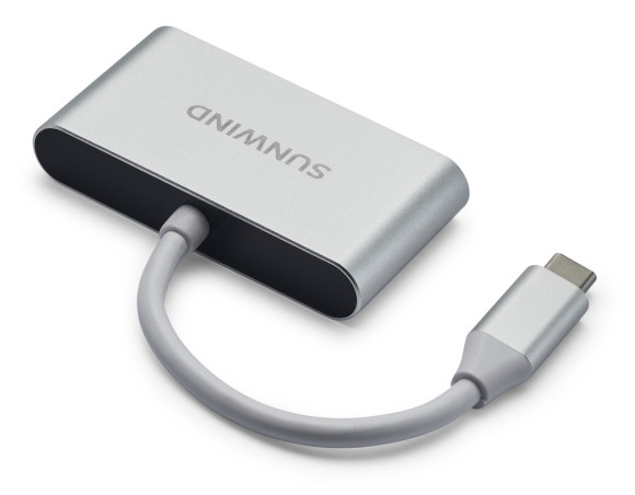 Устройство чтения карт памяти USB Type-C SunWind SW-CR051-S серебристый Устройство чтения карт памяти USB Type-C SunWind SW-CR051-S серебристый