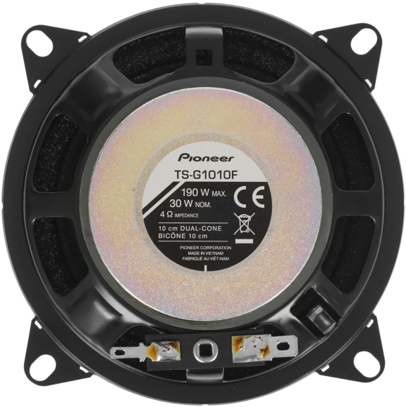 Колонки автомобильные Pioneer TS-G1010F 190Вт 89дБ 4Ом 10см (4дюйм) (ком.:2кол.) широкополосные однополосные