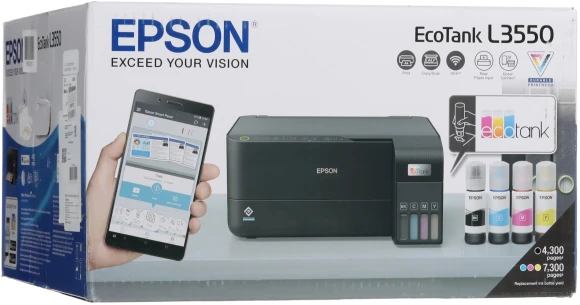 МФУ струйный Epson EcoTank L3550 (C11CK59405/C11CK59506) A4 WiFi черный