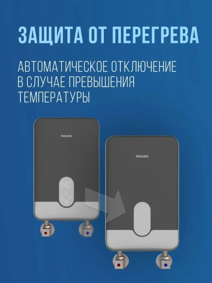 Водонагреватель Philips AWH1011/51(85HB) 8.5кВт электрический над раковиной/серый