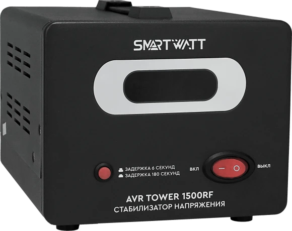 Стабилизатор напряжения Smartwatt AVR Tower 1500RF 1500ВА черный Стабилизатор напряжения Smartwatt AVR Tower 1500RF 1500ВА черный