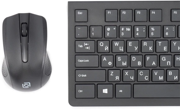 Клавиатура + мышь Оклик 250M клав:черный мышь:черный USB беспроводная slim (997834)