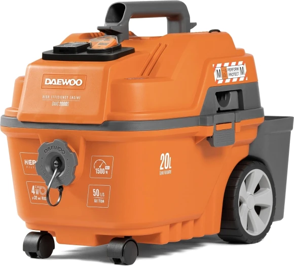 Строительный пылесос Daewoo DAVC 2000S 1500Вт (уборка: сухая/сбор воды/выдув) оранжевый