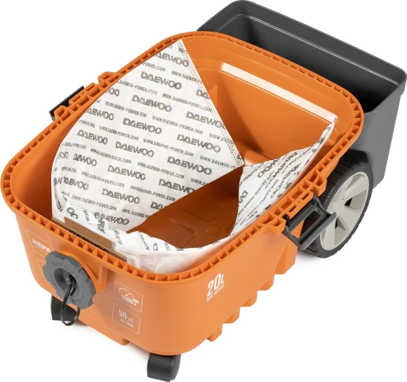 Строительный пылесос Daewoo DAVC 2000S 1500Вт (уборка: сухая/сбор воды/выдув) оранжевый