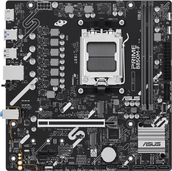 Материнская плата Asus PRIME B850M-F Socket AM5 AMD B850 2xDDR5 mATX AC`97 8ch(7.1) GbLAN RAID+VGA+HDMI