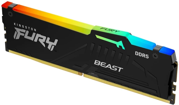 Память DDR5 16GB 5600MHz Kingston KF556C40BBA-16 Fury Beast XMP RGB RTL Gaming PC5-44800 CL40 DIMM 288-pin 1.25В dual rank с радиатором Ret Память DDR5 16GB 5600MHz Kingston KF556C40BBA-16 Fury Beast XMP RGB RTL Gaming PC5-44800 CL40 DIMM 288-pin 1.25В dual rank с радиатором Ret