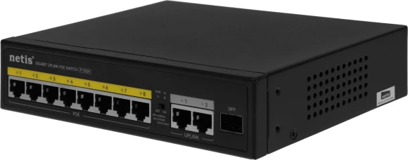 Коммутатор Netis P110GH (L2) 8x100Мбит/с 2x1Гбит/с 8PoE+ 120W неуправляемый