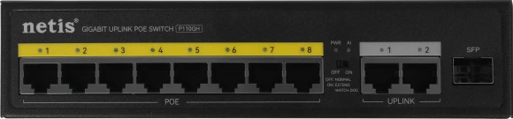 Коммутатор Netis P110GH (L2) 8x100Мбит/с 2x1Гбит/с 8PoE+ 120W неуправляемый