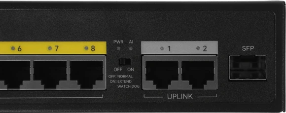 Коммутатор Netis P110GH (L2) 8x100Мбит/с 2x1Гбит/с 8PoE+ 120W неуправляемый