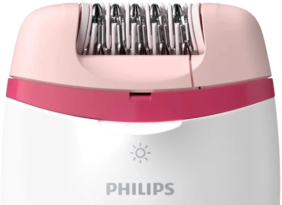 Эпилятор Philips BRE255/00 скор.:2 насад.:2 от электр.сети белый/красный