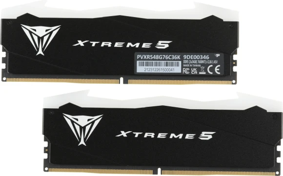 Память DDR5 2x24GB 7600MHz Patriot PVXR548G76C36K Viper Xtreme 5 RGB RTL Gaming PC5-60800 CL36 DIMM 288-pin 1.45В с радиатором Ret