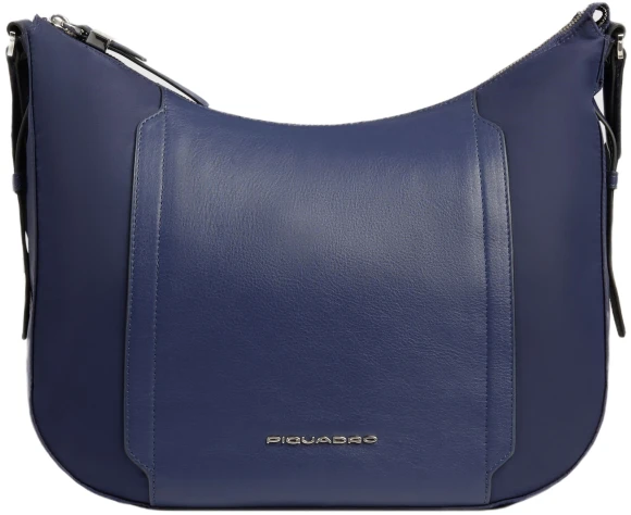 Сумка седло женская Piquadro Lyra BD6658W92T/BLU 10.9" темно-синяя нейлон/натур.кожа