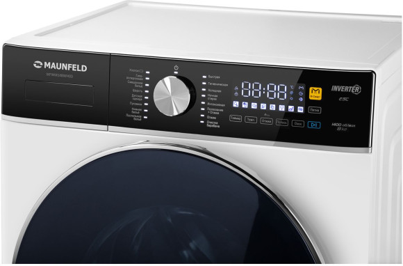 Стиральная машина Maunfeld MFWM148WH03 класс: A+++ загр.фронтальная макс.:8кг белый инвертор Стиральная машина Maunfeld MFWM148WH03 класс: A+++ загр.фронтальная макс.:8кг белый инвертор