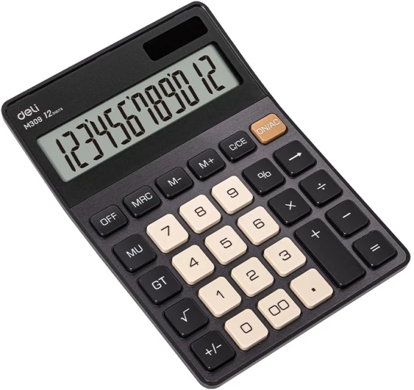 Калькулятор настольный Deli Askend EM222C черный 12-разр.