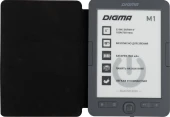 Электронная книга Digma M1 6" E-ink HD Pearl 758x1024 600MHz 128Mb/4Gb/SD/microSDHC темно-серый (в компл.:обложка)
