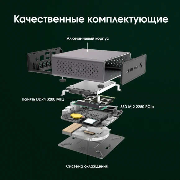 Неттоп Digma Pro Minimax U1 i3 1215U (1.2) 16Gb SSD512Gb UHDG Windows 11 Pro GbitEth WiFi BT 60W темно-серый/черный (DPP3-ADXW03)