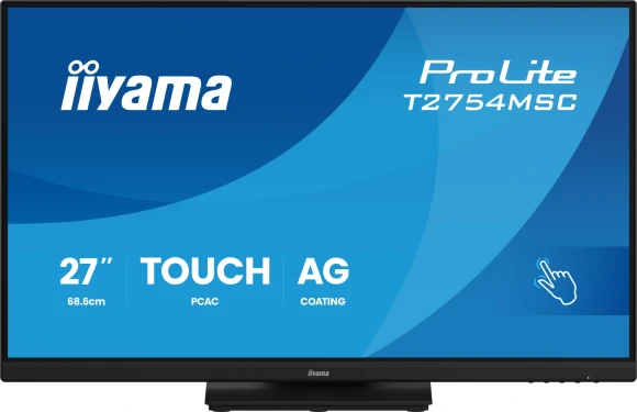 Монитор Iiyama 27" ProLite T2754MSC-B2AG черный IPS LED 16:9 HDMI M/M глянцевая HAS 300cd 178гр/178гр 1920x1080 75Hz VGA FHD USB Touch 6.6кг