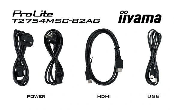 Монитор Iiyama 27" ProLite T2754MSC-B2AG черный IPS LED 16:9 HDMI M/M глянцевая HAS 300cd 178гр/178гр 1920x1080 75Hz VGA FHD USB Touch 6.6кг