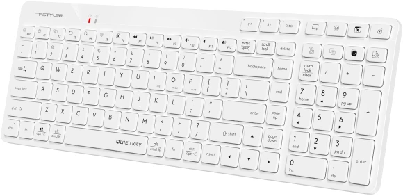 Клавиатура A4Tech FBK27C AS белый USB беспроводная BT/Radio slim Multimedia
