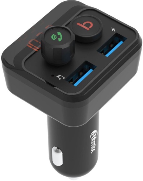 Автомобильный FM-модулятор Ritmix FMT-B100 черный MicroSD BT USB (80000554)