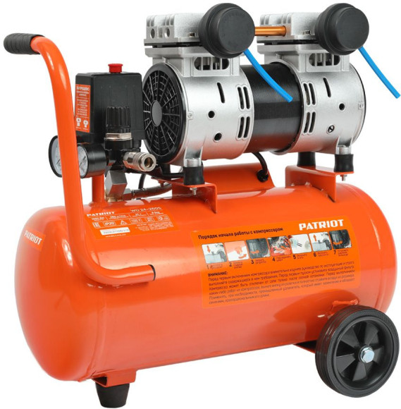 Компрессор поршневой Patriot WO 24-260S безмасляный 260л/мин 24л 1500Вт оранжевый