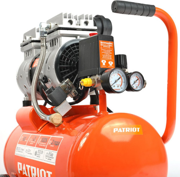 Компрессор поршневой Patriot WO 24-260S безмасляный 260л/мин 24л 1500Вт оранжевый