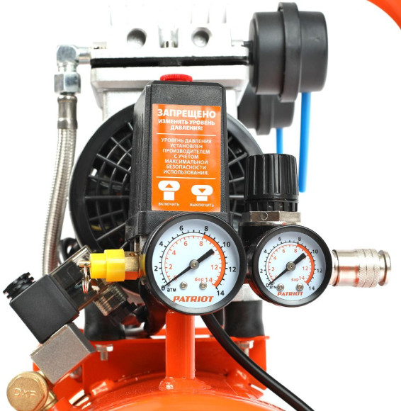 Компрессор поршневой Patriot WO 24-260S безмасляный 260л/мин 24л 1500Вт оранжевый