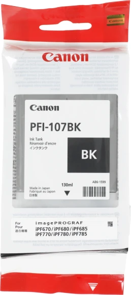 Картридж струйный Canon PFI-107BK 6705B001 черный (130мл) для Canon iP F680/685/780/785 Картридж струйный Canon PFI-107BK 6705B001 черный (130мл) для Canon iP F680/685/780/785