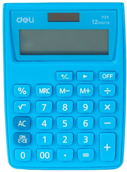 Калькулятор настольный Deli E1122/BLUE синий 12-разр.